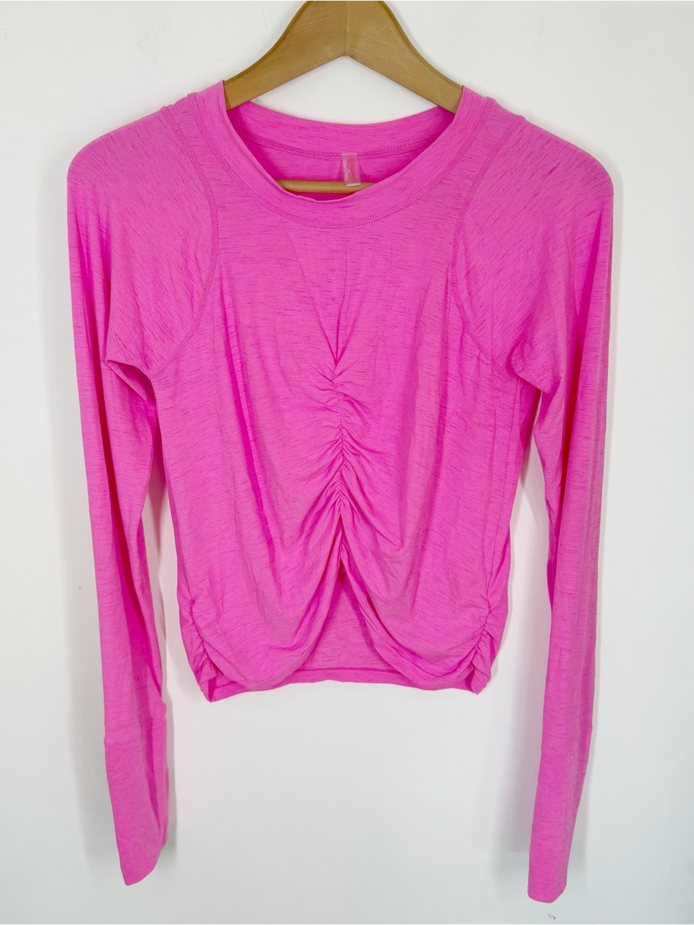 FP MOVEMENT Tempo Ruched uv long sleeve tee Size Large Pink
